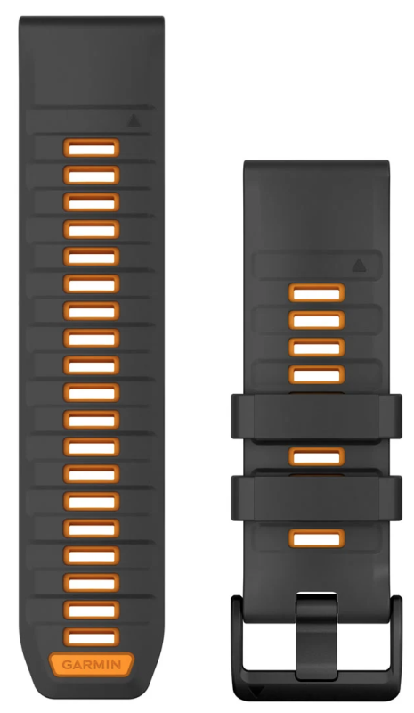 Garmin QuickFit® 26mm Graphite/Spark Orange Silikon 010-13393-05