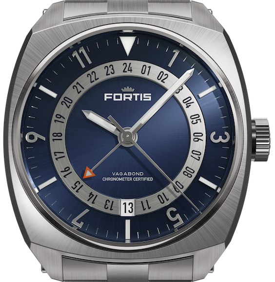 Fortis Vagabond V-40 Blue Dusk am Titan Block Bracelet F6660002