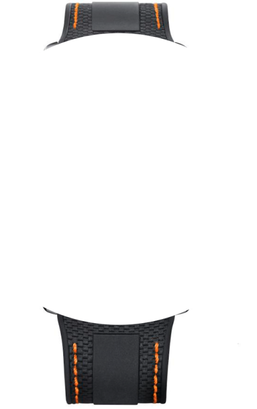 Maurice Lacroix Pontos Kautschukband schwarz/orange ohne Schliesse ML640-000040