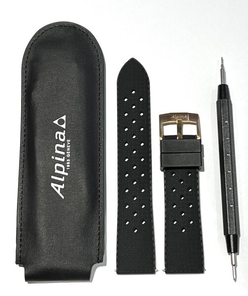 Alpina Silikonarmband 22mm inkl. Schliesse ALR-BLACK PVD...