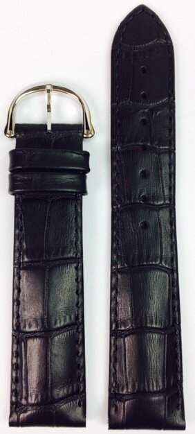 Maurice Lacroix Les Classiques Lederband Kroko imit. Schwarz 20mm 2936