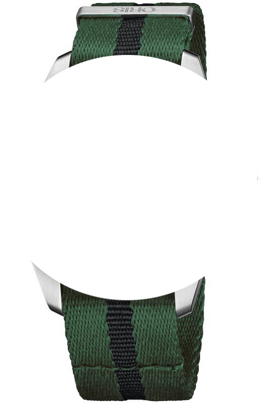 Oris Textilband grün/schwarz 21mm mit Schliesse 07 5 21 25 FC