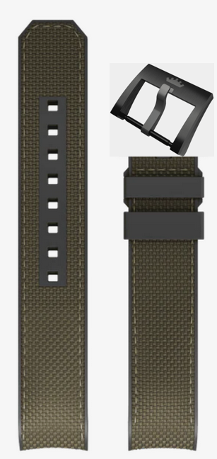 Fortis B-42 Fiber Green Hybridband mit Titan DLC Dornschliesse 20mm B7000022
