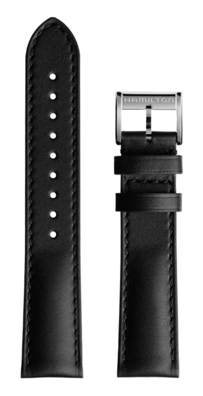Hamilton IntraMatic Lederband glatt schwarz 20/18mm H690.384.110