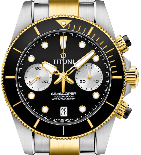 Titoni Seascoper 300 Bi-Compax Chronograph 94300 SY-BK-731