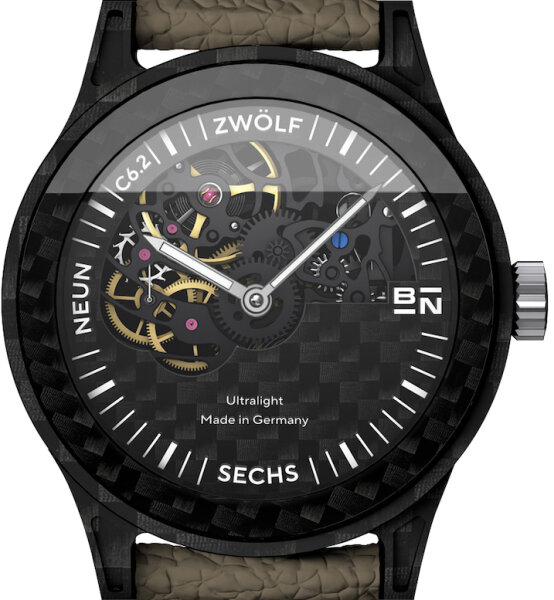 Blin Carbonuhr Skeleton Handaufzug 45mm C6.2