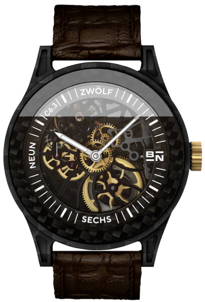 Blin Carbonuhr Skeleton Handaufzug 45mm C6.3