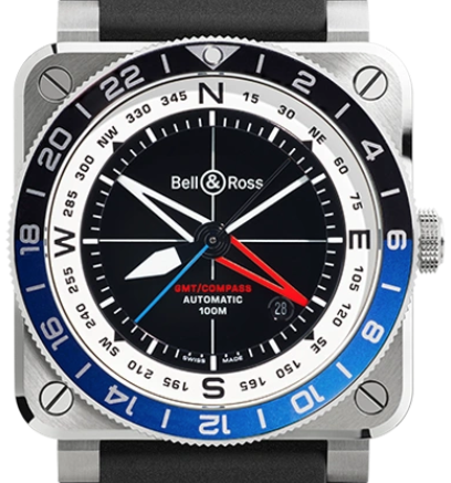 Bell & Ross GMT Compass Automatik 43mm BR0393-COM-ST/SRB