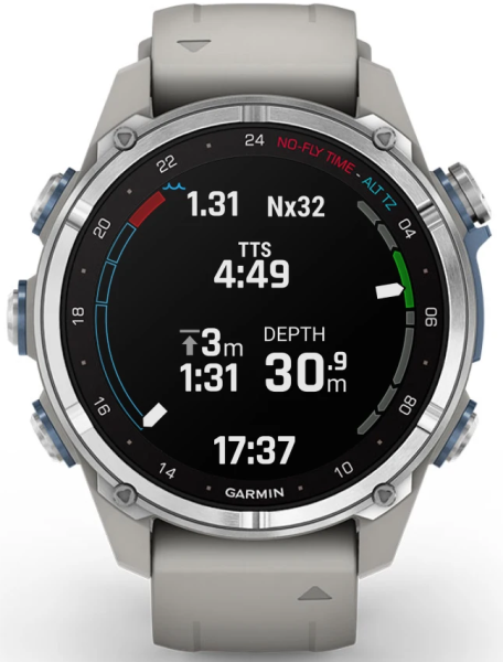 Garmin Descent™ Mk3S 43mm Edelstahl mit grauem...