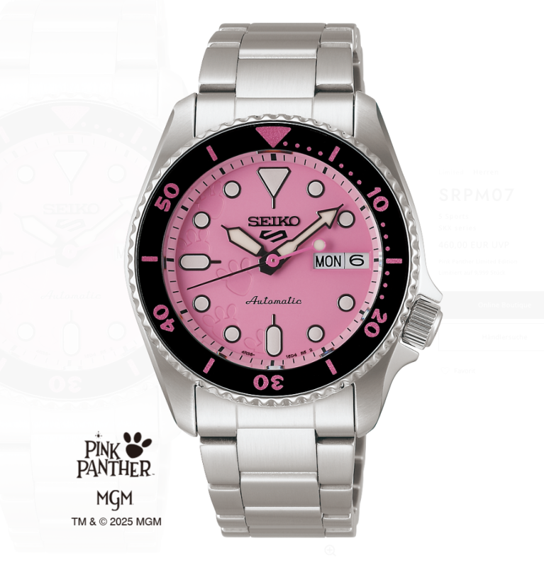 Seiko 5 Pink Panther Limited Edition SRPM07K1
