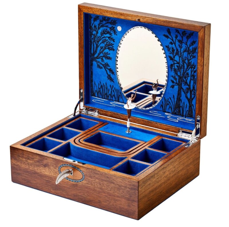 Wolf Balet Musical Jewelery Box – Swan Lake Walnut Wood 190106