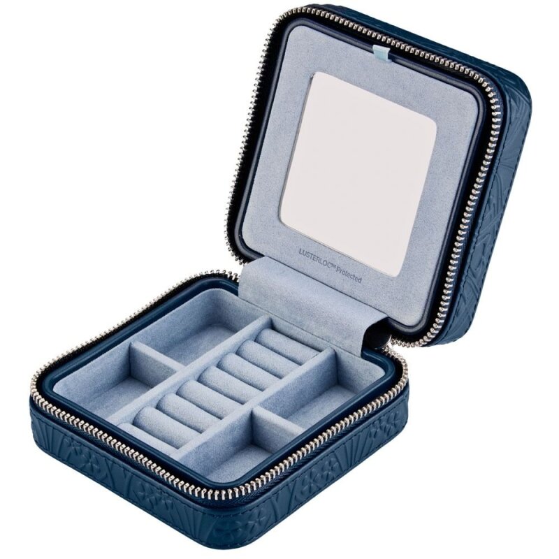 Wolf X LIBERTY All Over Ianthe Small Travel Jewellery Zip Case - Navy 381317