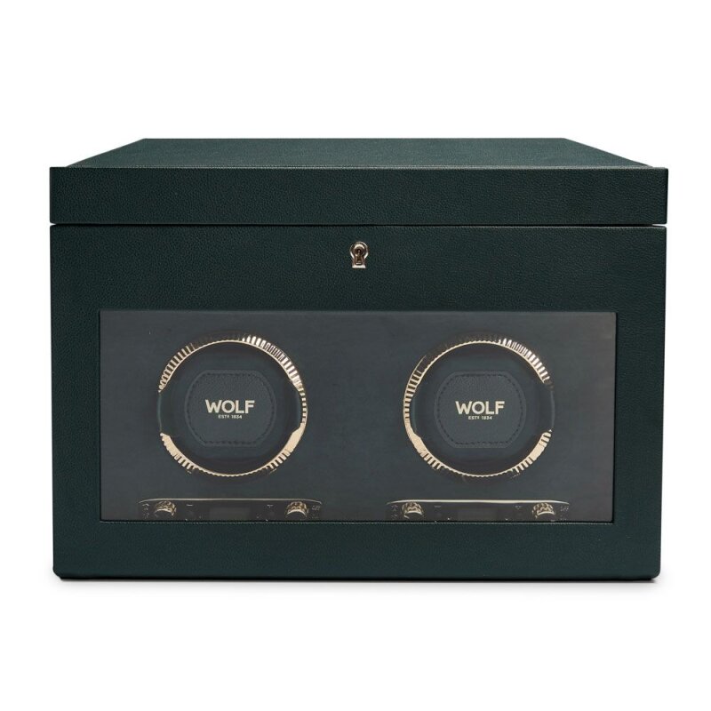 Wolf British Racing Double Watch Winder with Storage 792241