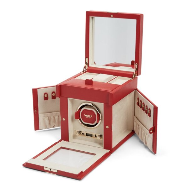 Wolf Palermo Single Watch Winder with Jewellery Storage...