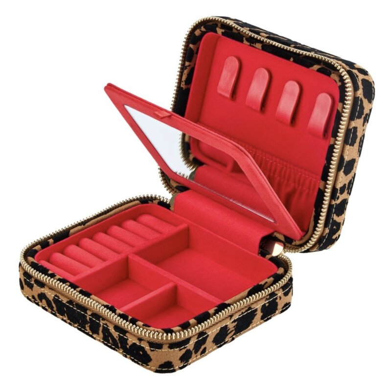 Wolf Savanna Leopard Print Jewelry Zip Case 395011