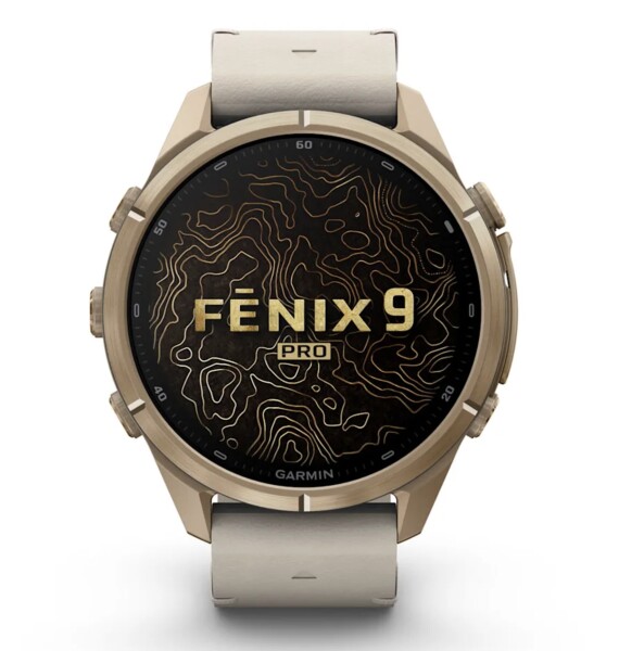 Garmin Fenix 9 Pro Autumn Gold Titan mit Leder-Armband...