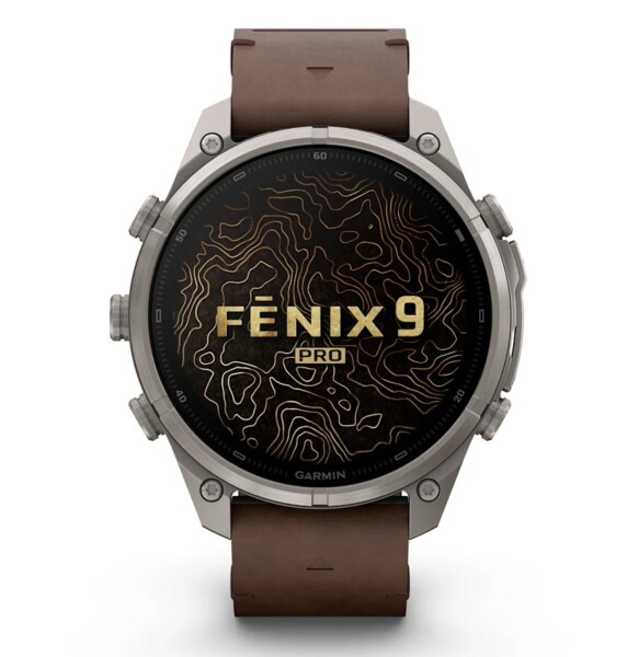 Garmin Fenix 9 Pro Titan mit Leder-Armband Walnuss 47mm...