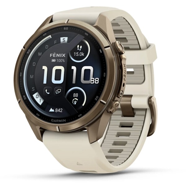 Garmin Fenix 9 Pro Autumn Gold Titan mit Silikon-Armband...