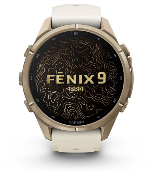 Garmin Fenix 9 Pro Autumn Gold Titan mit Silikon-Armband...