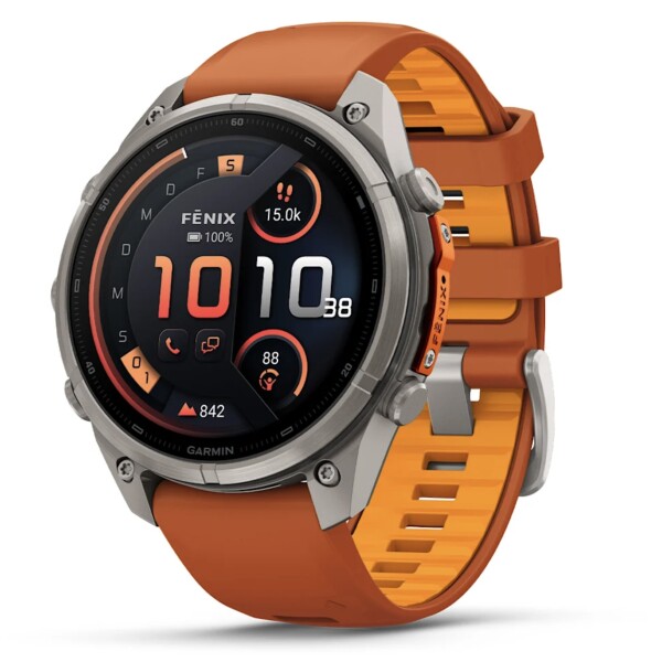 Garmin Fenix 9 Pro Titan mit Silikon-Armband Autumn...
