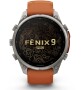 Garmin Fenix 9 Pro Titan mit Silikon-Armband Autumn Orange/Spark Orange 47mm 010-04336-01