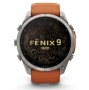 Garmin Fenix 9 Pro Titan mit Silikon-Armband Autumn Orange/Spark Orange 51mm 010-04337-01