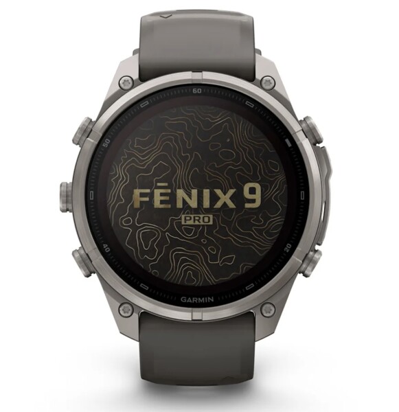 Garmin Fenix 9 Pro Solar, Titan mit Silikon-Armband...