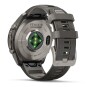 Garmin Fenix 9 Pro Solar, Titan mit Silikon-Armband Kieselgrau/Silbergrau 47 mm 010-04338-01