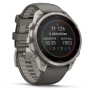Garmin Fenix 9 Pro Solar, Titan mit Silikon-Armband Kieselgrau/Silbergrau 47 mm 010-04338-01