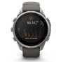 Garmin Fenix 9 Pro Solar, Titan mit Silikon-Armband Kieselgrau/Silbergrau 47 mm 010-04338-01