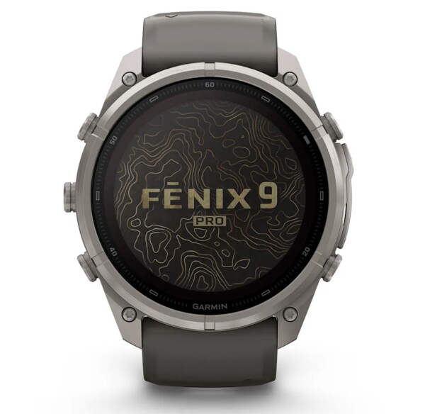 Garmin Fenix 9 Pro Solar, Titan mit Silikon-Armband...