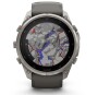 Garmin Fenix 9 Pro Solar, Titan mit Silikon-Armband Kieselgrau/Silbergrau 51 mm 010-04339-01