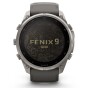 Garmin Fenix 9 Pro Solar, Titan mit Silikon-Armband Kieselgrau/Silbergrau 51 mm 010-04339-01