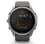 Garmin Fenix 9 Pro Solar, Titan mit Silikon-Armband Kieselgrau/Silbergrau 51 mm 010-04339-01