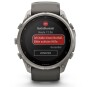 Garmin Fenix 9 Pro Solar, Titan mit Silikon-Armband Kieselgrau/Silbergrau 51 mm 010-04339-01