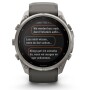 Garmin Fenix 9 Pro Solar, Titan mit Silikon-Armband Kieselgrau/Silbergrau 51 mm 010-04339-01