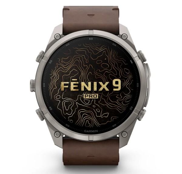 Garmin Fenix 9 Pro Titan mit Leder-Armband Walnuss 51 mm...