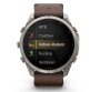 Garmin Fenix 9 Pro Titan mit Leder-Armband Walnuss 51 mm 010-04337-41