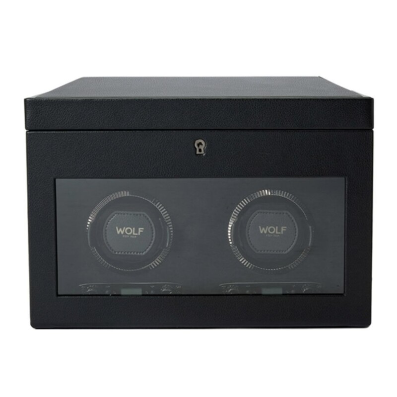 Wolf British Racing Double Watch Winder with Storage 792202