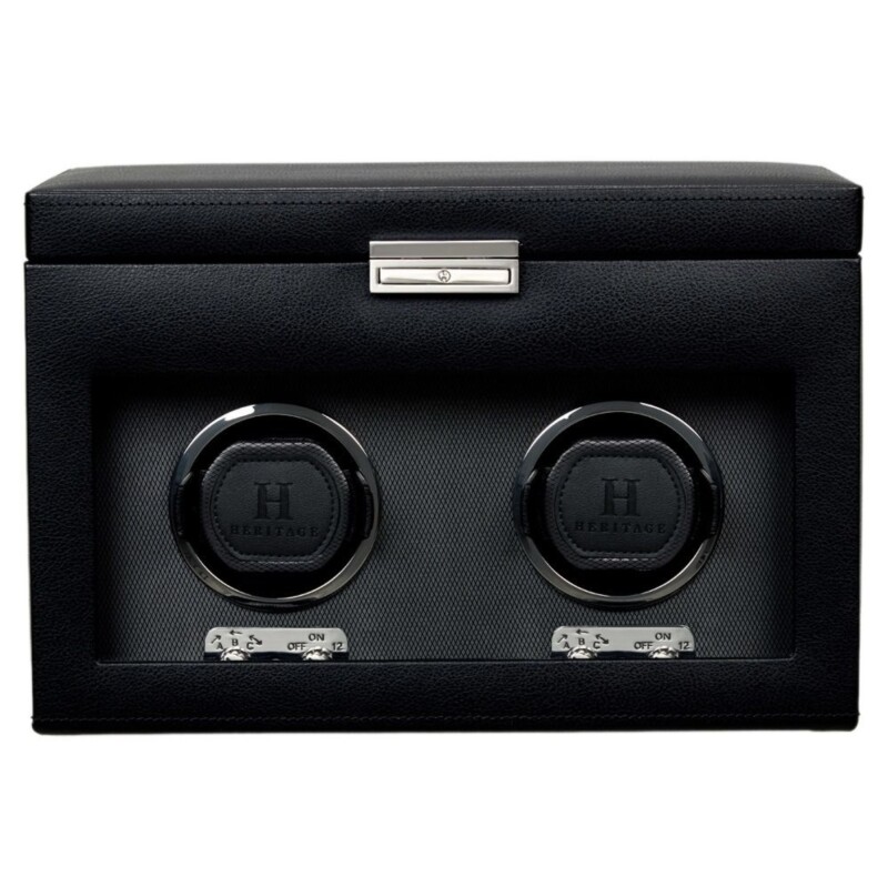 Wolf Oxford Double Watch Winder with Storage 456202