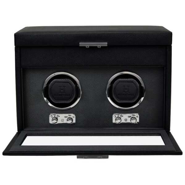 Wolf Oxford Double Watch Winder with Storage 456202