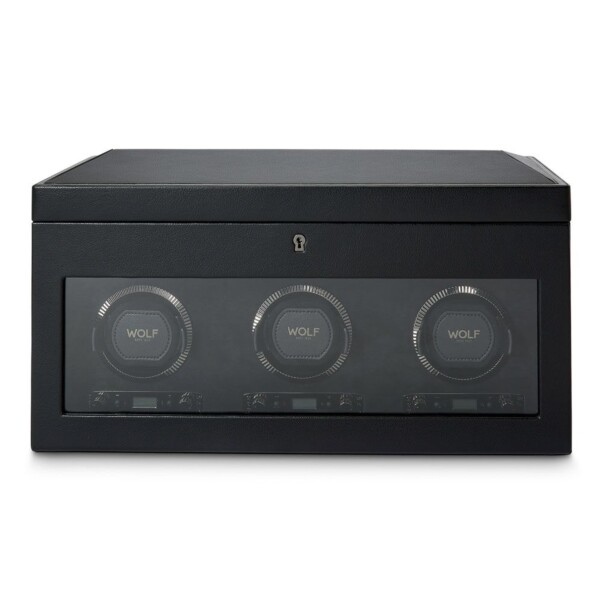 Wolf British Racing Triple Watch Winder with Storage 792302