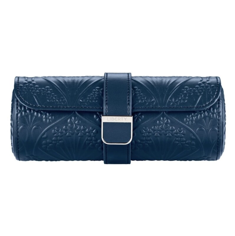Wolf X LIBERTY All Over Ianthe Triple Watch Roll - Navy 381517
