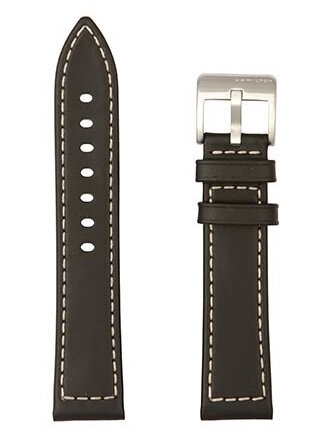 Hamilton Khaki Field Lederarmband schwarz 20/18mm...