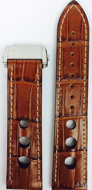 Hamilton Pan Europ Lederband hellbraun 22mm H690.357.000