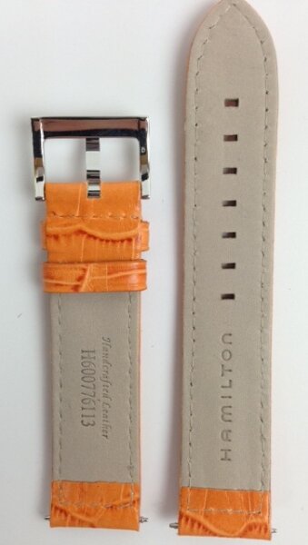 Hamilton Khaki GMT Air Race Lederarmband orange 21/20mm...