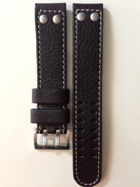 Hamilton Khaki X-Wind Lederband dunkelbraun 22/22...