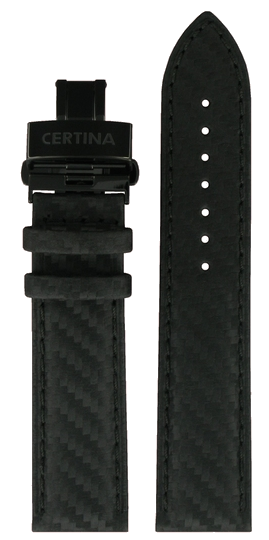 Certina DS Podium GMT Lederarmband Schwarz Carbon 21mm C600016425