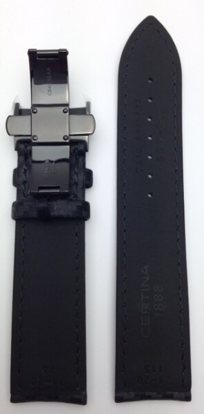 Certina DS Podium GMT Lederarmband Schwarz Carbon 21mm...
