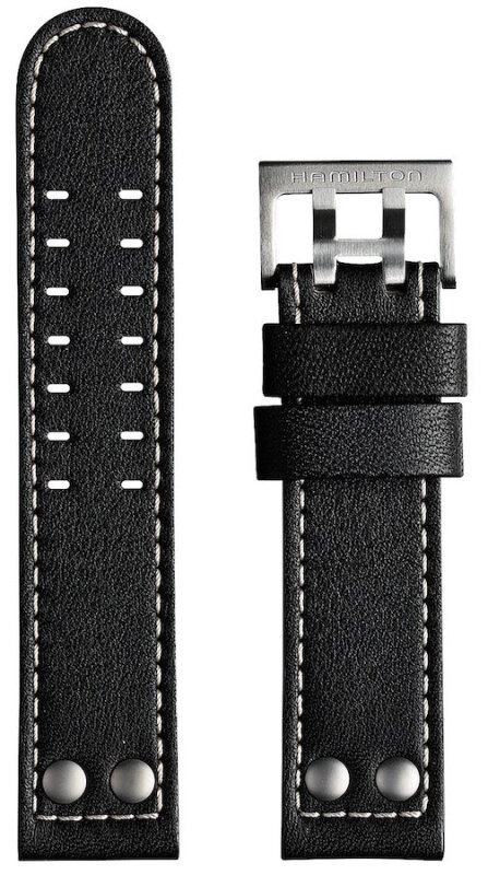 Hamilton Khaki Aviation/Field Lederband schwarz 22/22mm H690.706.100